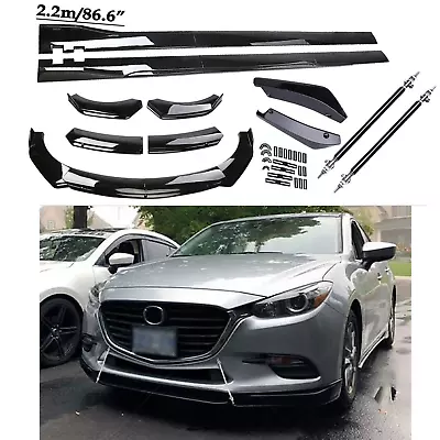 Front Bumper Spoiler Body Kit / Side Skirt/Strut Rods For Mazda 2 3 5 6 CX-5 • $99.99