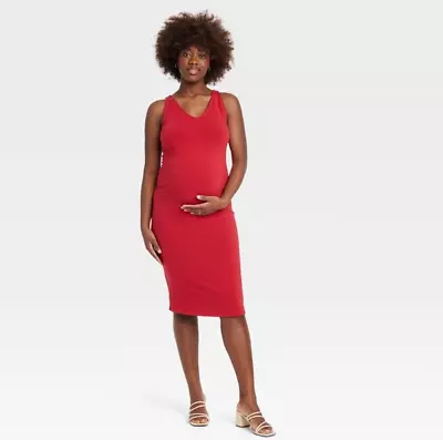 NEW Bodycon Maternity Dress - Isabel Maternity By Ingrid & Isabel™ Red - XS • $9.99