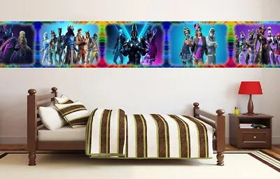 For Battle Royale Game Wallpaper Border Fortnite Self Adhesive Children Bedroom • £12