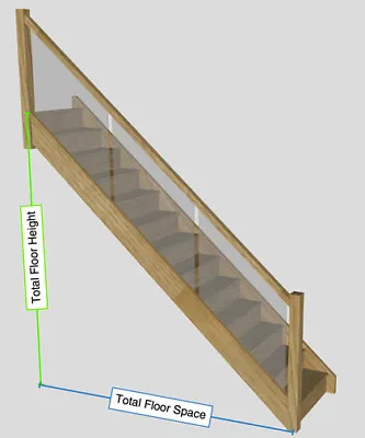 £2138 • Buy White Oak Staircase With Embedded Glass Balustrade To Your Sizes