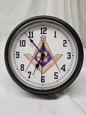 Masonic Wall Clock 9  Round Free Masons Battery Operated • $18