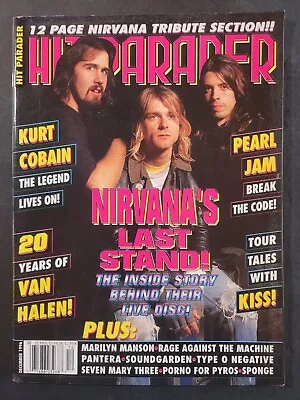 Hit Parader Magazine Dec 1996 Kurt Cobain Van Halen Pearl Jam Kiss - More Vf- • $12