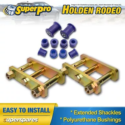 Extended Greasable Shackles & Superpro Poly Bushings Kit For Holden Rodeo 83-03 • $299.95