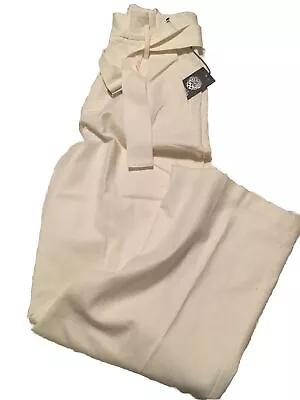 VINCE CAMUTO High Waist Wide Leg Women’s Ivory White Pants W/ Belt Sz 8 • $19.99