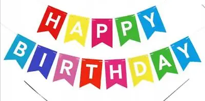 Happy Birthday Banner Bunting Garland Party Decoration Decor • £2.99