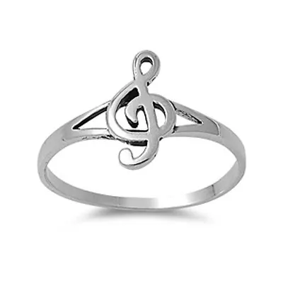 Music Note Ring G Clef 925 Sterling Silver Musical Treble Musician • $13.95