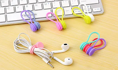 Magnetic Cable Organiser Headphone Tidy Cord Multifuntion Winder 3pcs Blue • £2.99