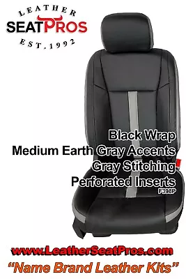 Leather Seat Covers 15-20 Ford F-150 SuperCrew SuperCab XLT STX Gray Black SEMA • $748.99