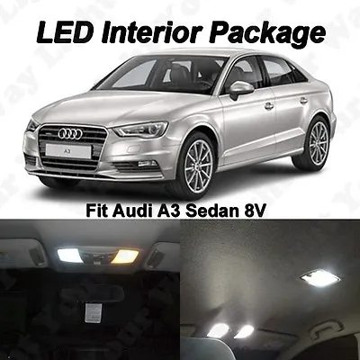 7 X Audi A3 8V Sedan Xenon White Canbus Error Free SMD LED Interior Lights Kit • $18.98