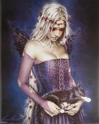 Victoria Frances Cat Pinup Poster (24 By 26 Inches) Gothic Angel New Art • $24.99