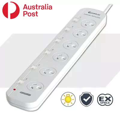 6 Outlet Individually Switched Power Board Powerboard • $29.95