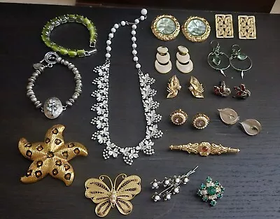 Signed Vintage Jewelry Lot Coro Lisner Trifari • $60