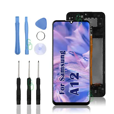 For Samsung Galaxy A12 LCD Screen Touch Digitizer Replacement + Frame + Tools UK • £14.99