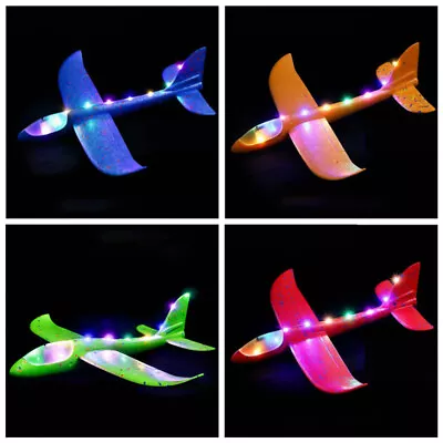 LED Hand Launch Throwing Glider Aircraft Foam Airplane Plane Model Outdoo||UK • £4.79