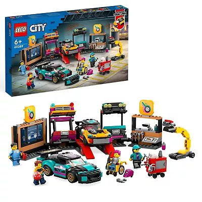 LEGO City Custom Car Garage Toy Set With 2 Customisable Cars Mechanic Workshop  • $138.03