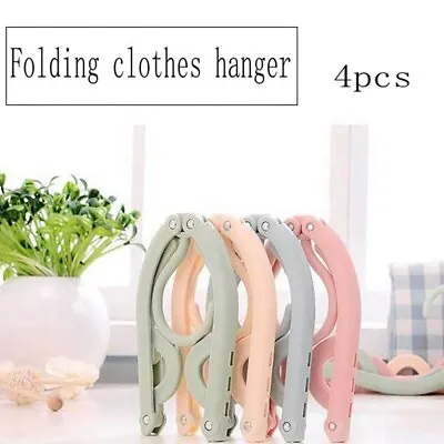 4 Pcs Travel Hangers Folding Hangers Portable Collapsible Clothes Hangers • $5.66