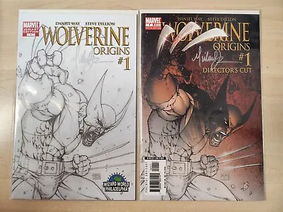 Wolverine Origins #1 2PC LOT - Director's Cut/B+W Sketch Var. Signed (9.2) 2006 • $99.95