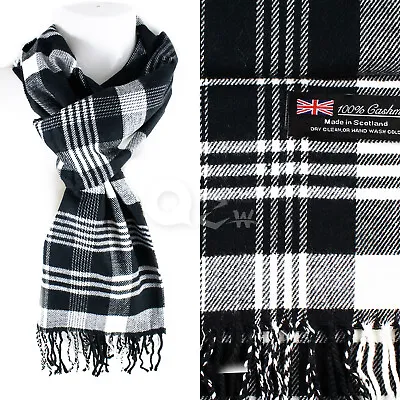 Mens Womens Winter Warm SCOTLAND Made 100% CASHMERE Scarf Scarves Plaid Wool • $7.69