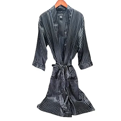 Rober Louis Silk Blend Pinstripe Lounge Robe Smoking Jacket Men’s One Size • $71.99