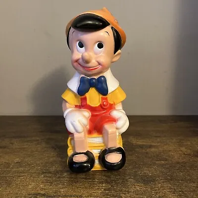 Vintage Walt Disney's PINOCCHIO Large Plastic 11 Inch Coin Bank Bank Play Pal • $34.17