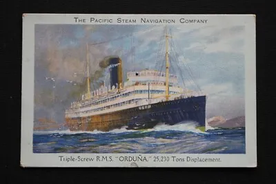 Pacific Steam Navigation Line Original Company Issued Postcard Ss Orduna A/f • £25