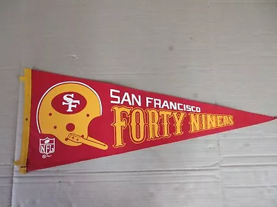 Vintage San Francisco Forty Niners 49ers One Bar Helmet NFL Flag Pennant • $47.20