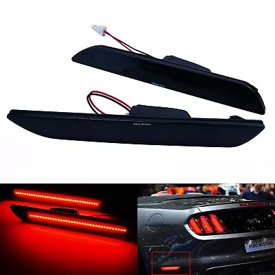 2x For Ford Mustang LED Rear Bumper Reflector Side Marker Tail Light Black Lens • $23.90