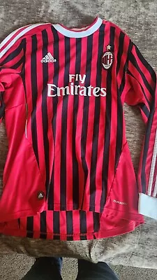Size M Ac Milan 2011-2012 Home Football Long Sleeve Shirt Jersey Champion League • $60
