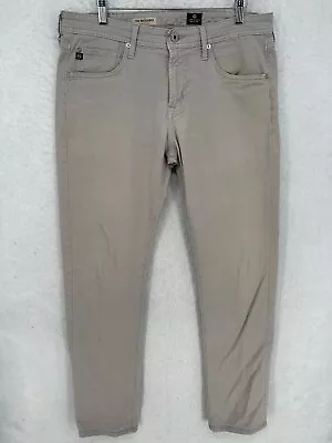 Adriano Goldschmied Pants Mens 33 Matchbox Slim Straight Chino Beige Gray 33x33 • $8.50