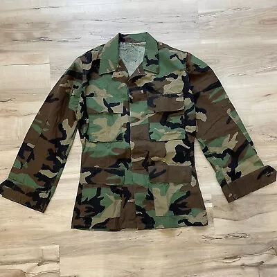 VTG ARMY Camouflage Jacket Button Up Tactical Hunter Jacket X-Small Military #15 • $21.99