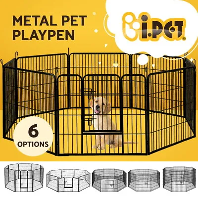 I.Pet Pet Dog Playpen Enclosure Cage 8 Panel Puppy Fence Play Pen Foldable Metal • $38.95