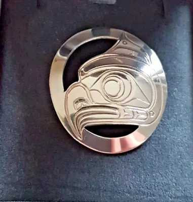 Large Vintage Sterling Silver Haida Eagle Brooch By Donald Lyle Lancaster • $49.77