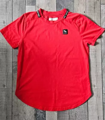 Abercrombie Kids Shirt Boy 15/16 Red Short Sleeve Moose Logo • £5