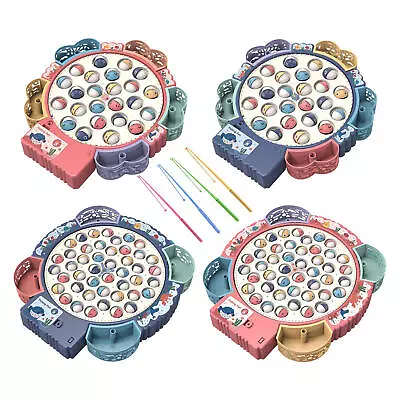 Electric Rotating Fishing Game Toy Magnetic Kids Board Fishing Toy For 4 Players • $39.64