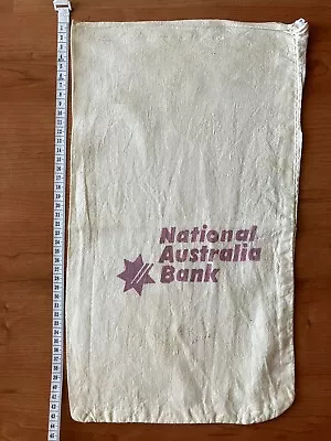 Vintage National Australia Bank - Calico Money Coin Bag - Good Condition • $24.95