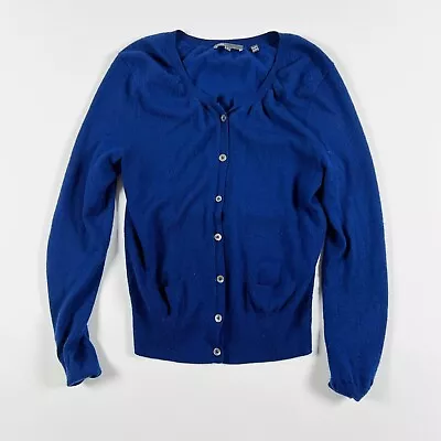 Vince 100% Cashmere Stretch Knit Ultra Soft Button Front Cardigan Sweater Blue S • $32.50