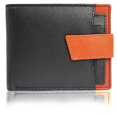 Bifold Mens Wallet Scratch Resistant Soft Leather Credit Card ID Holder Black • $13.15