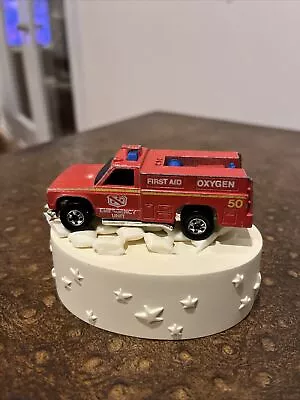 Vintage Hot Wheels Emergency Unit Red Fire Truck 1974 Hong Kong • $8.79