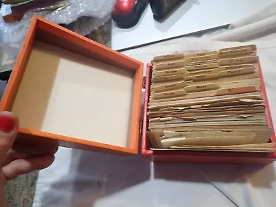 Vintage Cardboard Index Card File Box With Recipes - Many Hand Written • $7.59