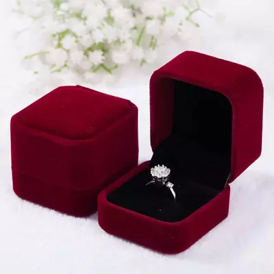 2 Pack Velvet Ring Boxes Earring Pendant Jewelry Case Ring Earrings Gift Boxes • $8.58