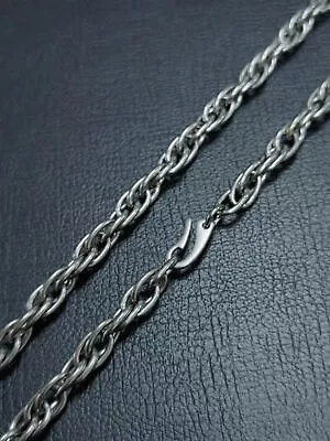 New TA1 Pure Titanium Twist Link Chain Necklace 7mm Anti-Allergy Hip Hop Fashion • $32.80