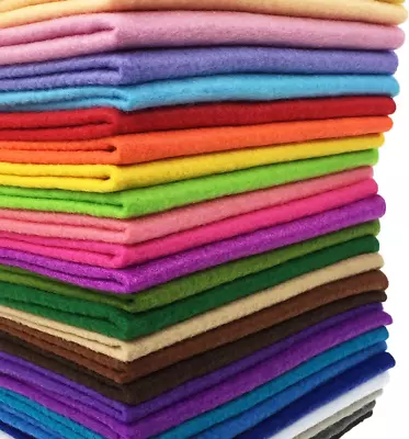 Flic-flac 28pcs Thick 1.4mm Soft Felt Fabric Sheet Assorted Color Felt Pack DIY • £19.16