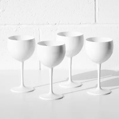 $27.58 • Buy Set Of 4 White Plastic Polycarbonate 400ml Gin Balloon Cocktail Wine Glasses
