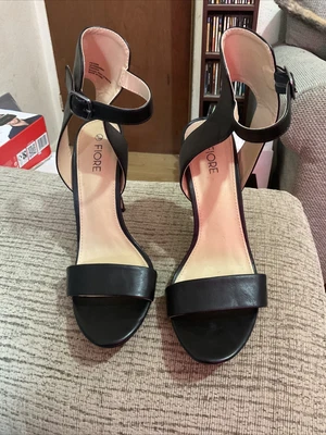 £2.99 • Buy Stylish Fiore Matalan Black Heel Shoes Size 6 See Description