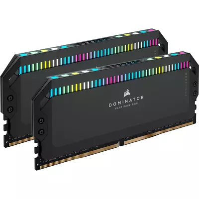 Corsair Dominator Platinum RGB 32GB (2x16GB) DDR5 UDIMM 6200Mhz C36 Memory Black • $306