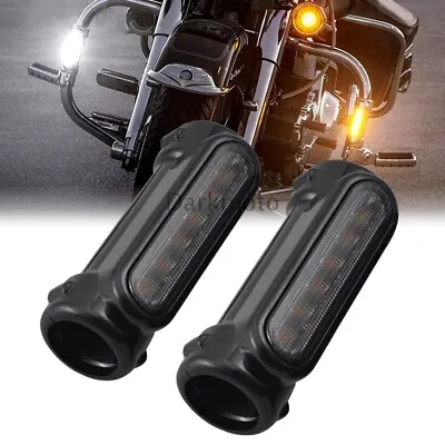 1.25'' Highway Guard Crash Bar White Driving Lights Amber Turn Signal For Harley • $28.49