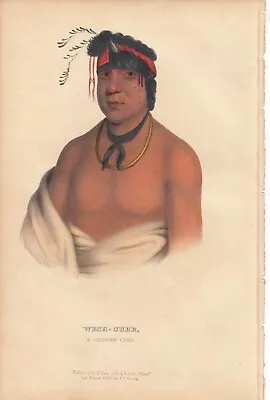 Rare McKenney And Hall Octavo Portrait Print 1855: WESH CUBB. A Chippewa Chief • $69.99