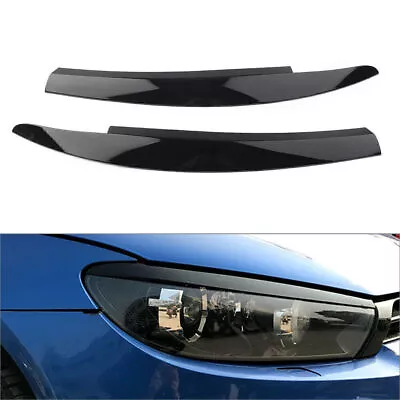 Glossy Black For VW Scirocco 2009-2017 Head Light Lamp Eyebrow Eyelid Cover Trim • $16.28