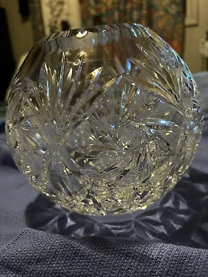 Large Vintage Polish Clear Hand Cut Crystal Bowl - 1 Crystal Bowl • $50