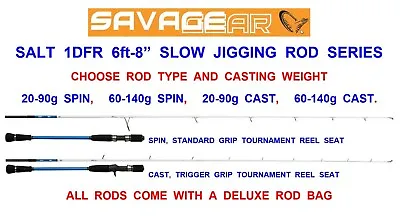 £119 • Buy SAVAGE GEAR SALT 1DFR SLOW JIGGING 2pc ROD SEA FISHING BOAT SPINNING JIG POPPING